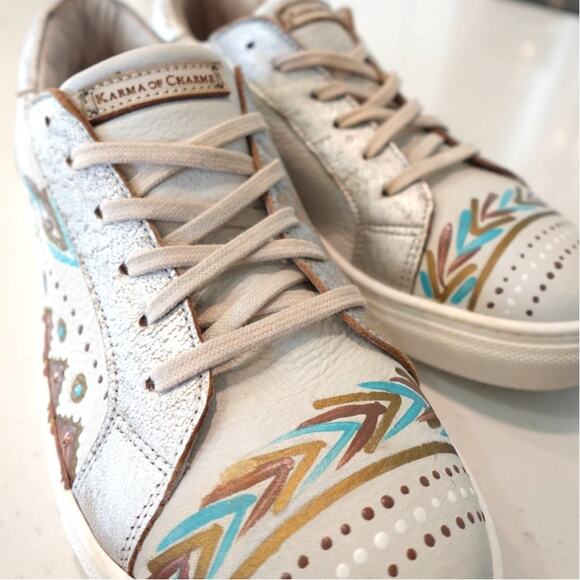 Sundance Karma of Charme Italian Handpainted Leather Sneakers - Picture 3 of 15